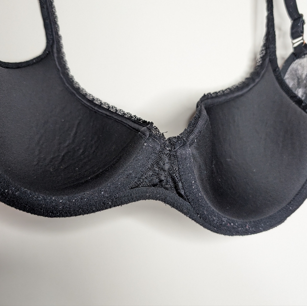 Victoria's Secret Women's Lined Demi Bra Tan with Black Floral Lace Size 34B - Picture 12 of 16